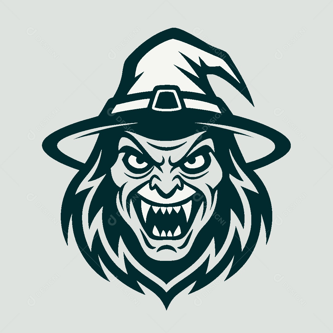 Modelo de Logotipo de Bruxa Vetor EPS