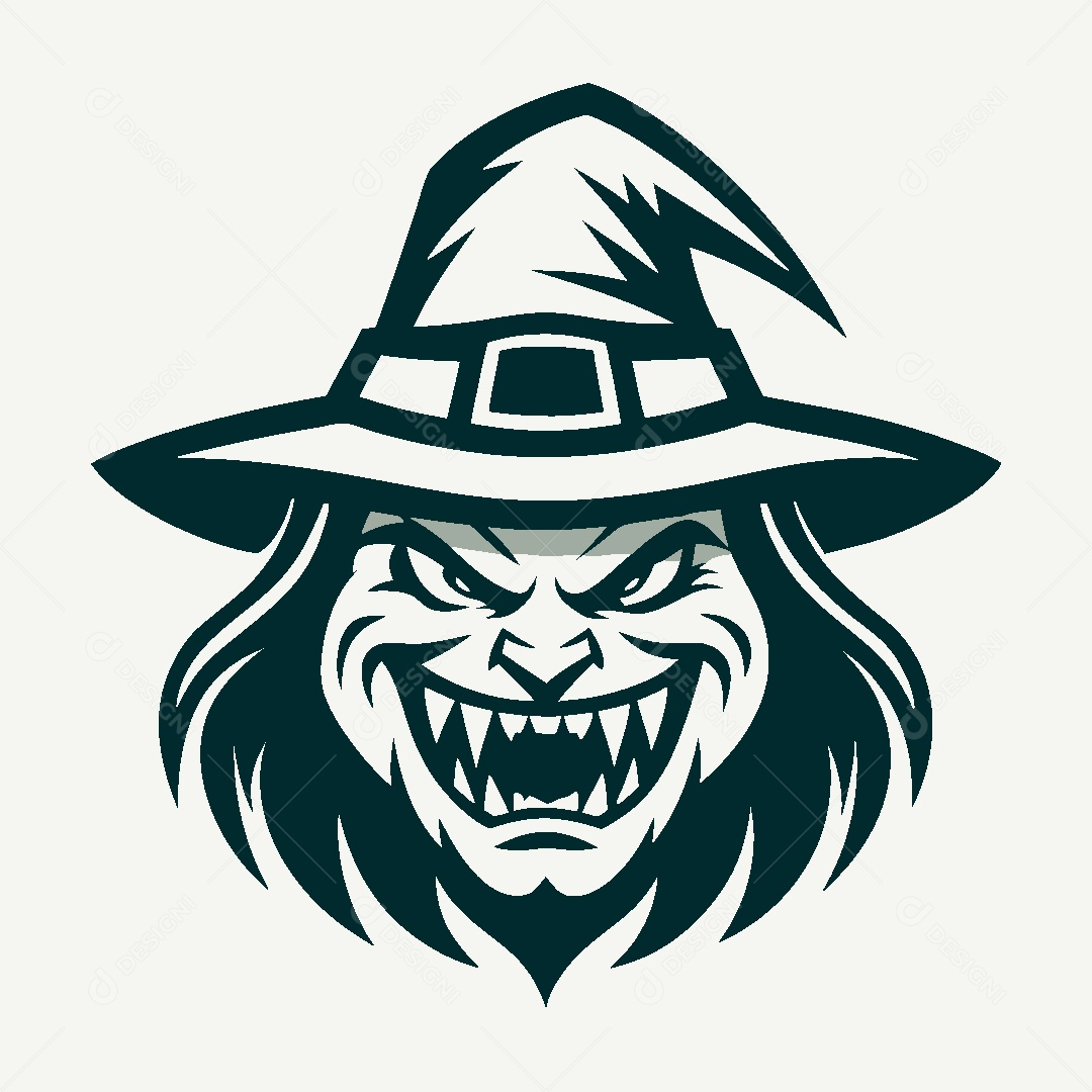 Modelo de Logotipo de Bruxa Vetor EPS