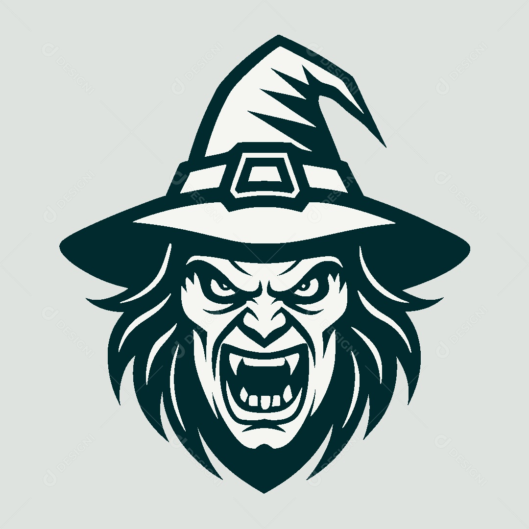 Modelo de Logotipo de Bruxa Vetor EPS