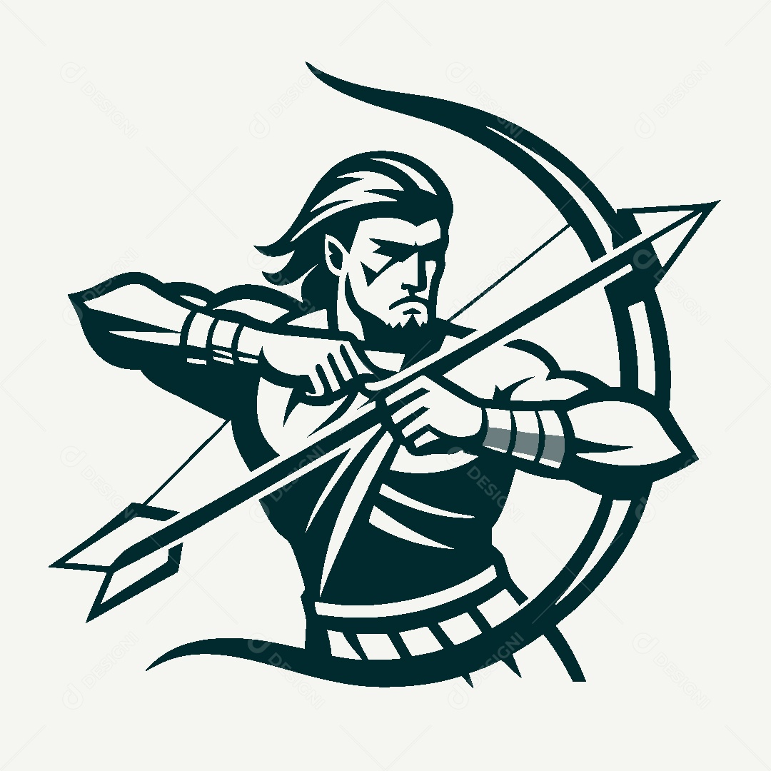 Modelo de Logotipo de Arqueiro Vetor EPS