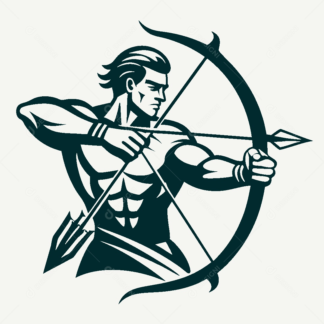Modelo de Logotipo de Arqueiro Vetor EPS