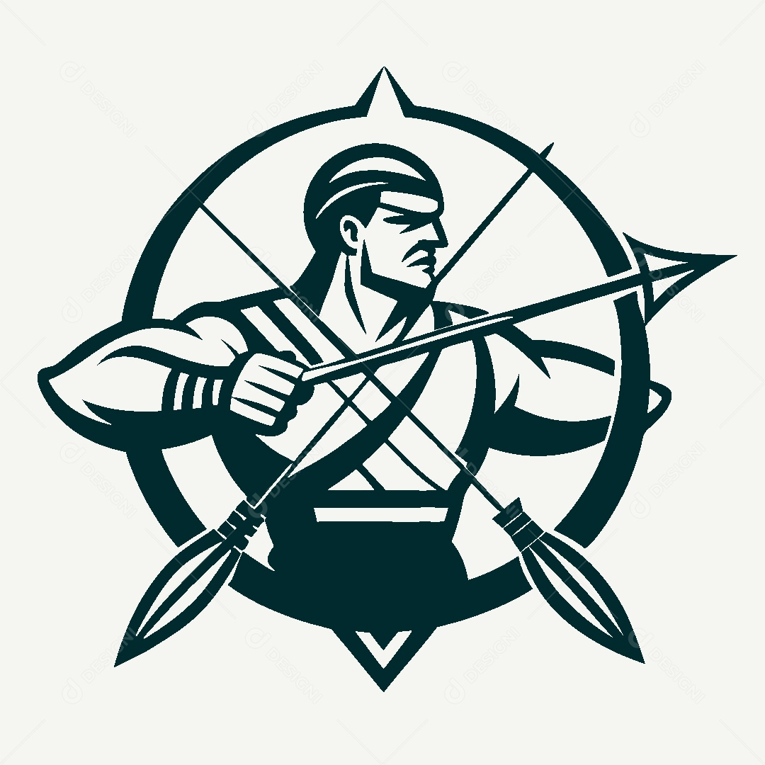 Modelo de Logotipo de Arqueiro Vetor EPS