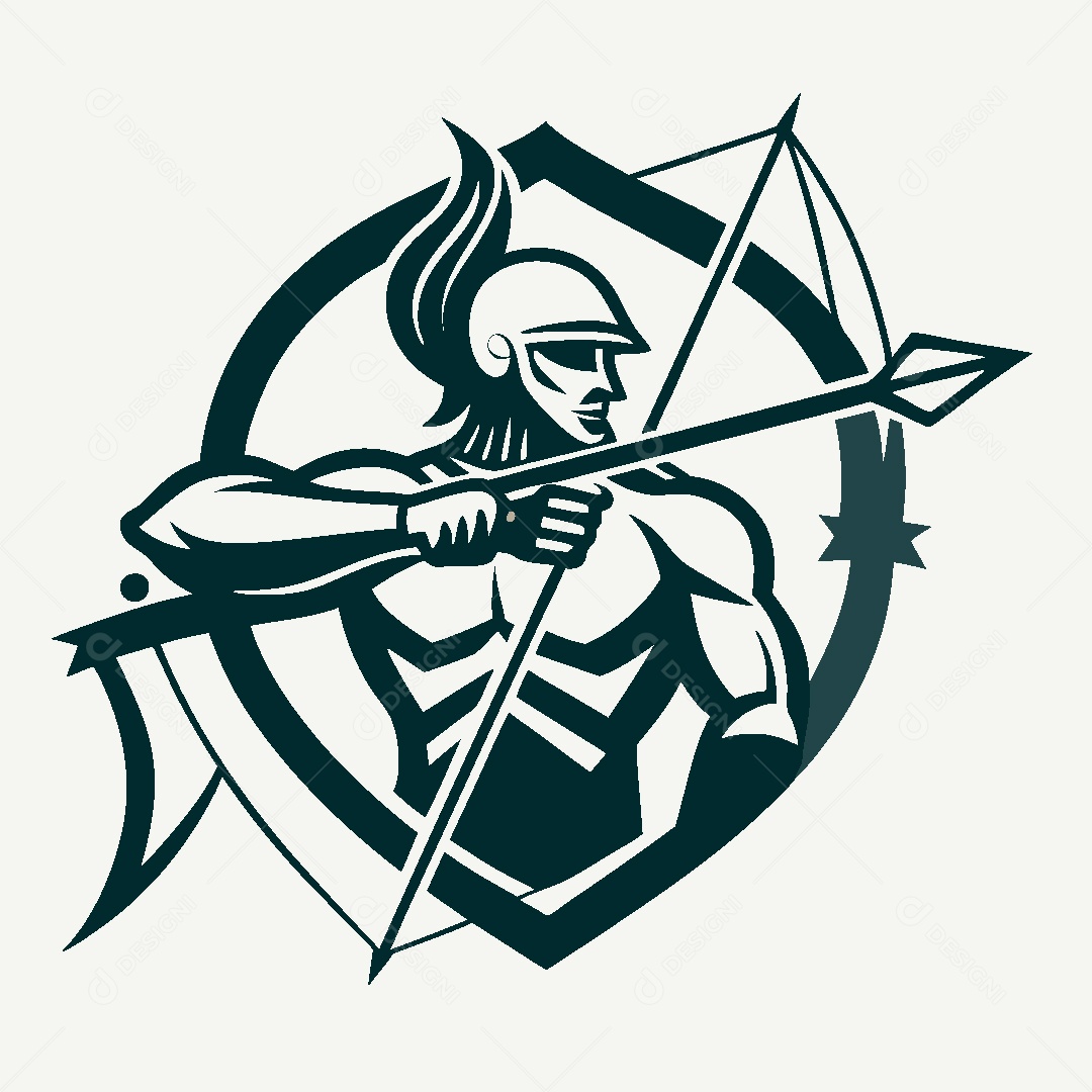 Modelo de Logotipo de Arqueiro Vetor EPS