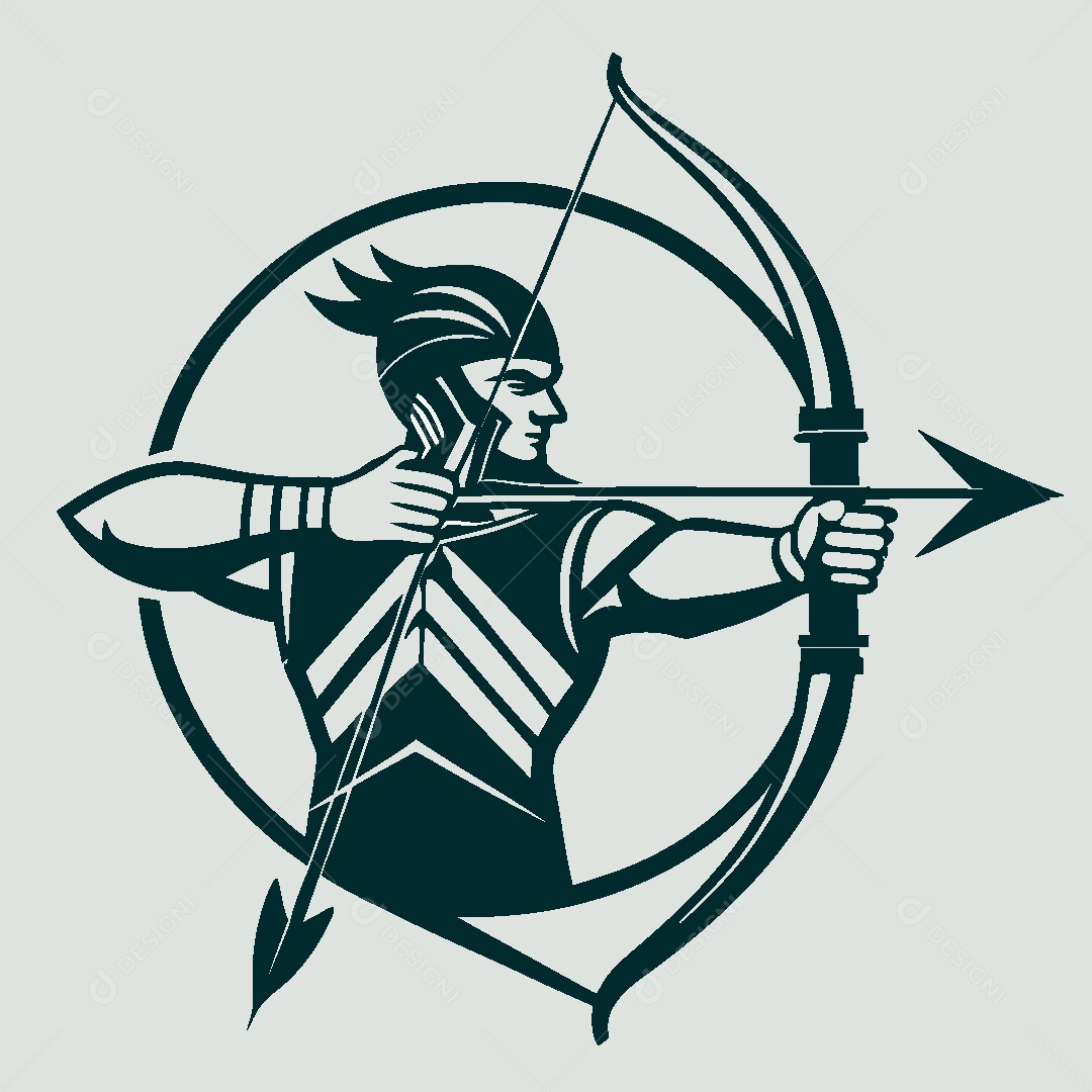 Modelo de Logotipo de Arqueiro Vetor EPS