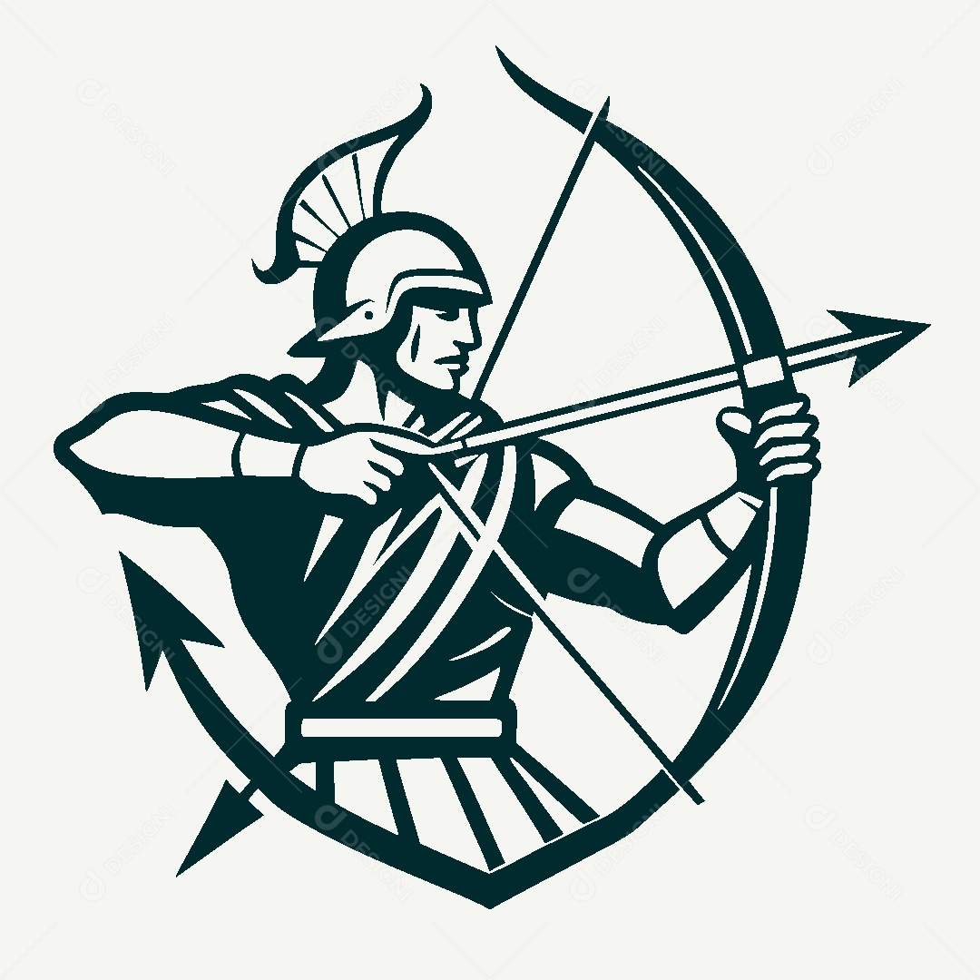 Modelo de Logotipo de Arqueiro Vetor EPS