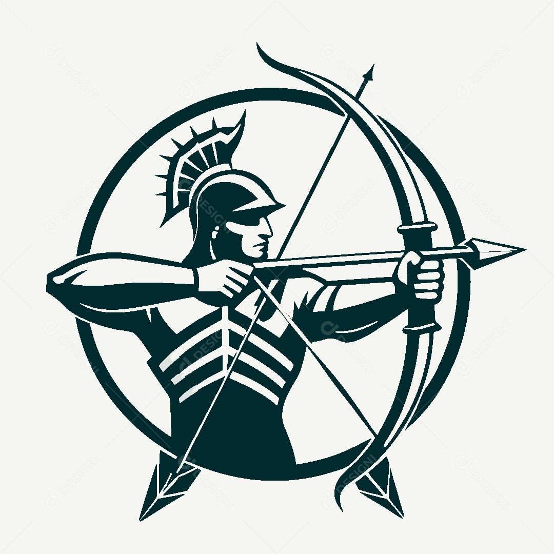 Modelo de Logotipo de Arqueiro Vetor EPS
