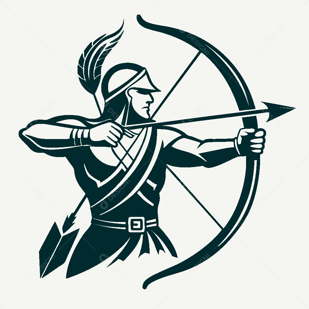 Modelo de Logotipo de Arqueiro Vetor EPS