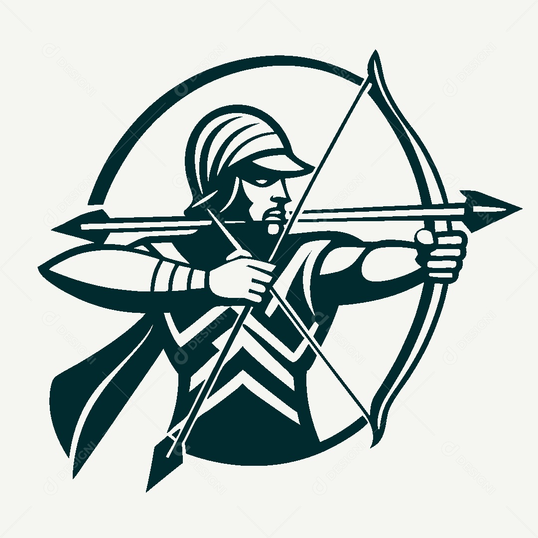Modelo de Logotipo de Arqueiro Vetor EPS