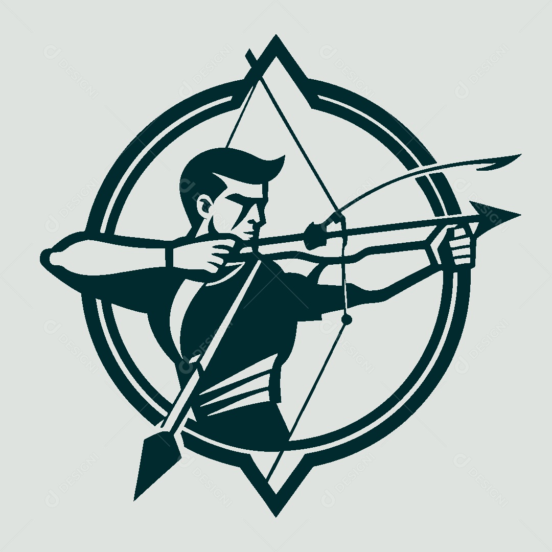 Modelo de Logotipo de Arqueiro Vetor EPS