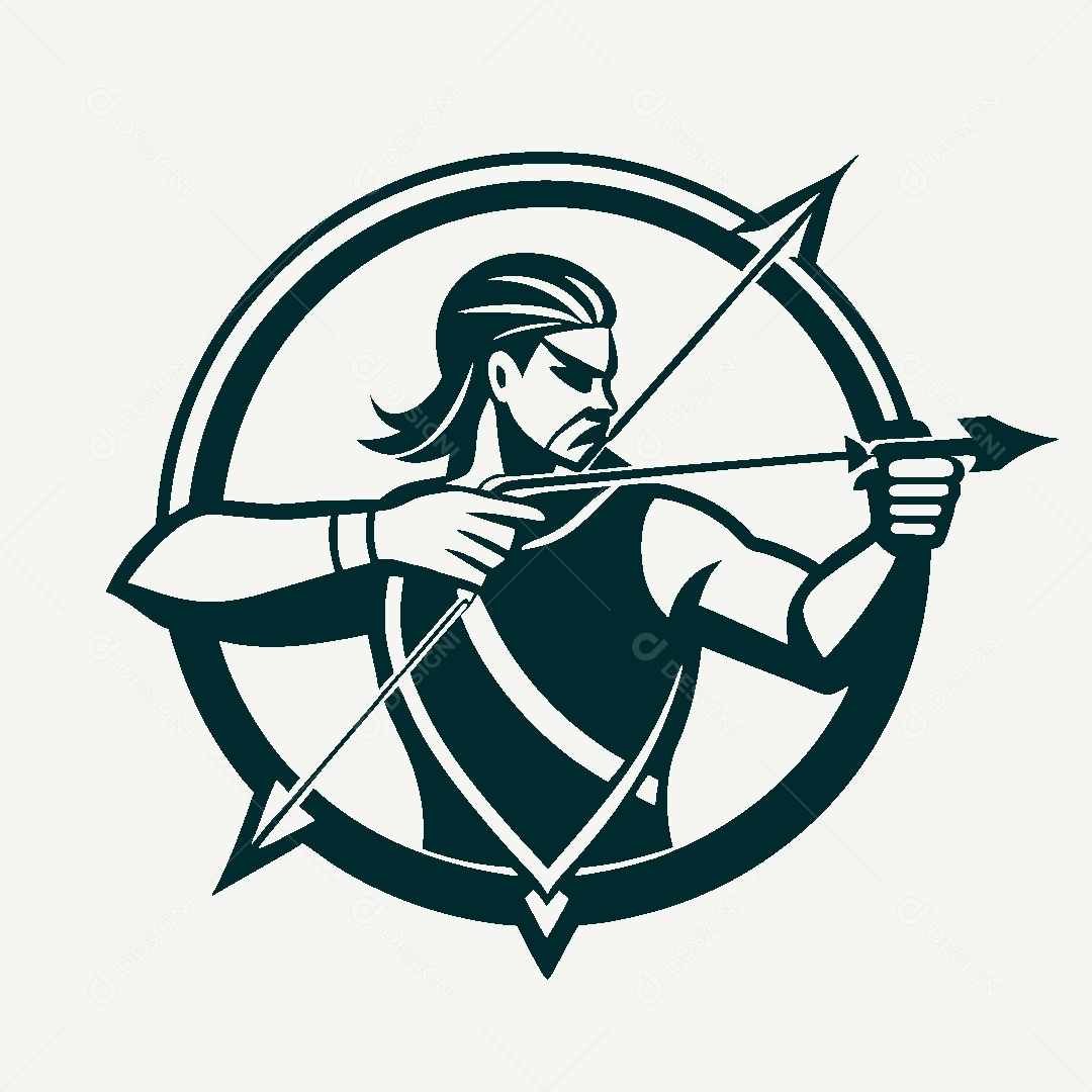 Modelo de Logotipo de Arqueiro Vetor EPS