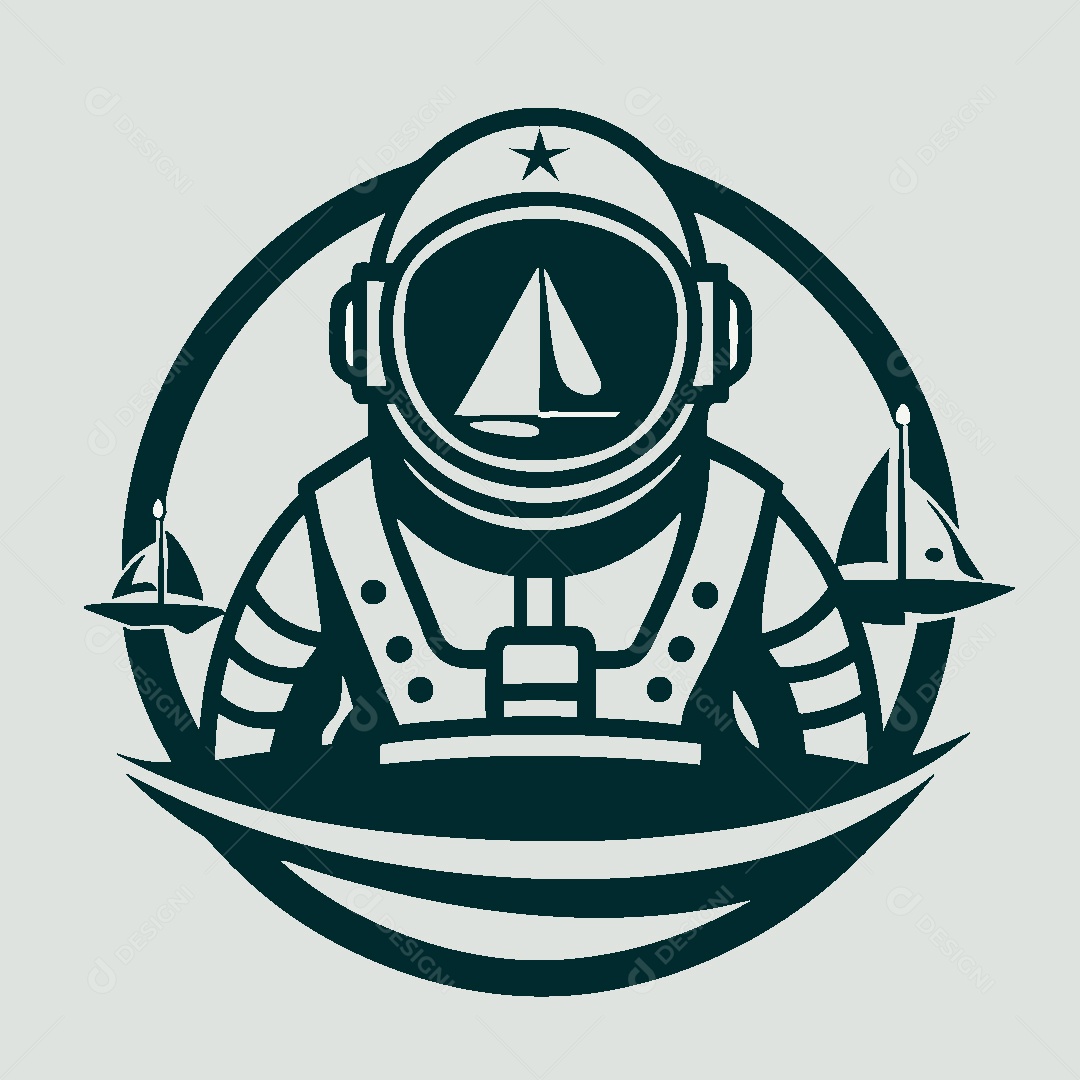 Modelo de Logotipo de Astronauta Vetor EPS