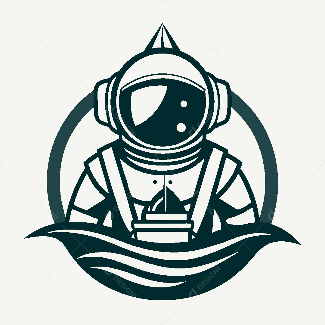 Modelo de Logotipo de Astronauta Vetor EPS