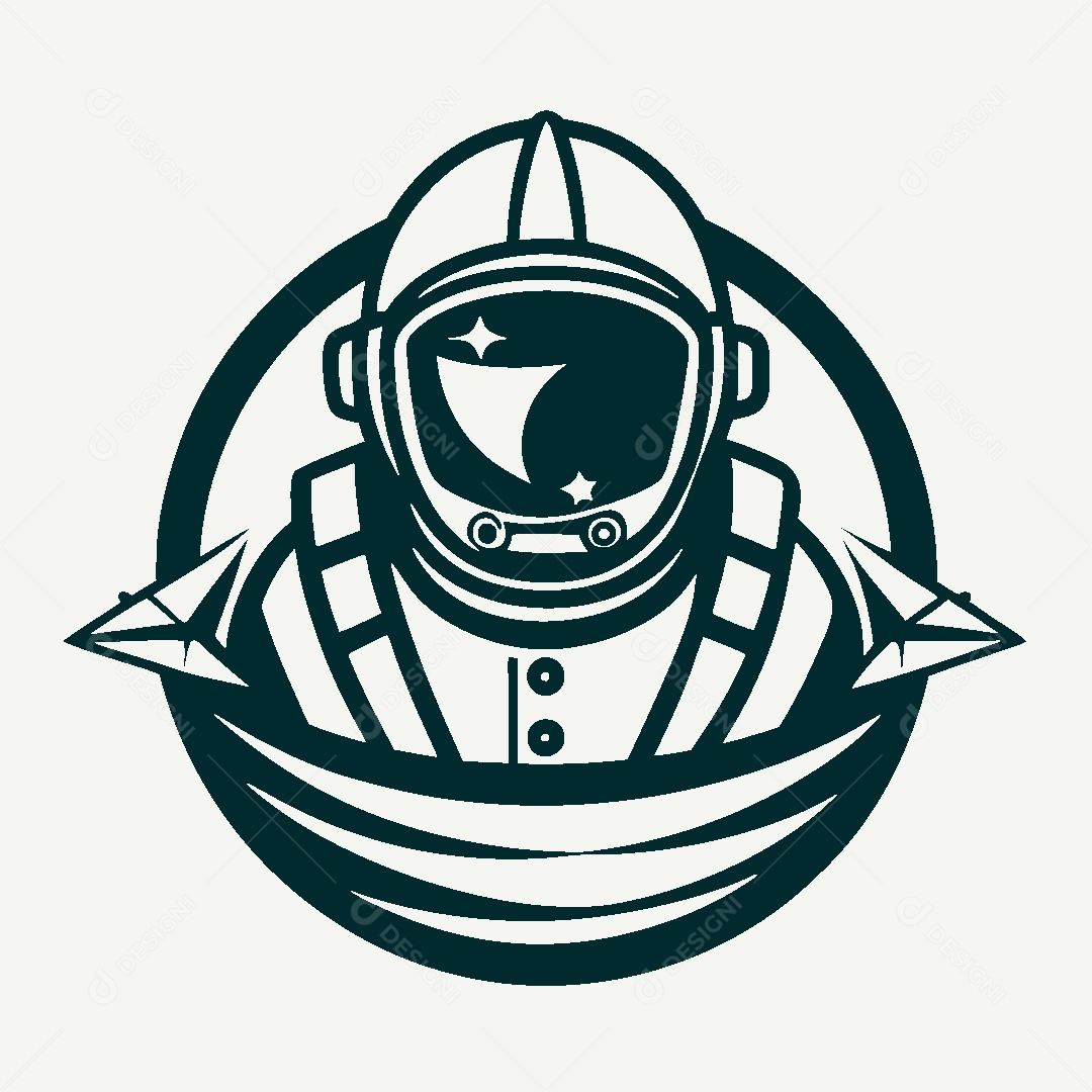 Modelo de Logotipo de Astronauta Vetor EPS