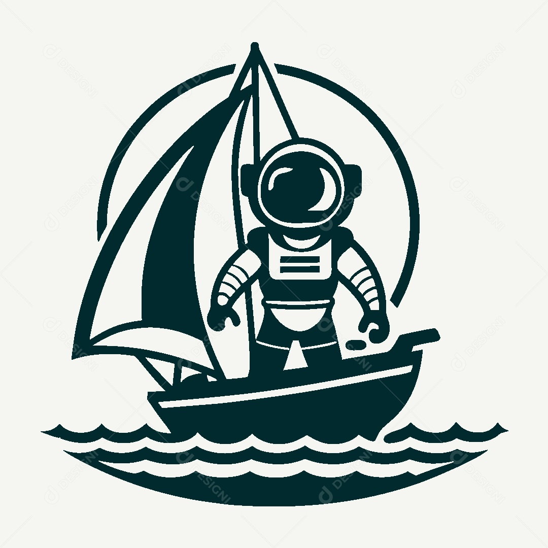 Modelo de Logotipo de Astronauta Vetor EPS