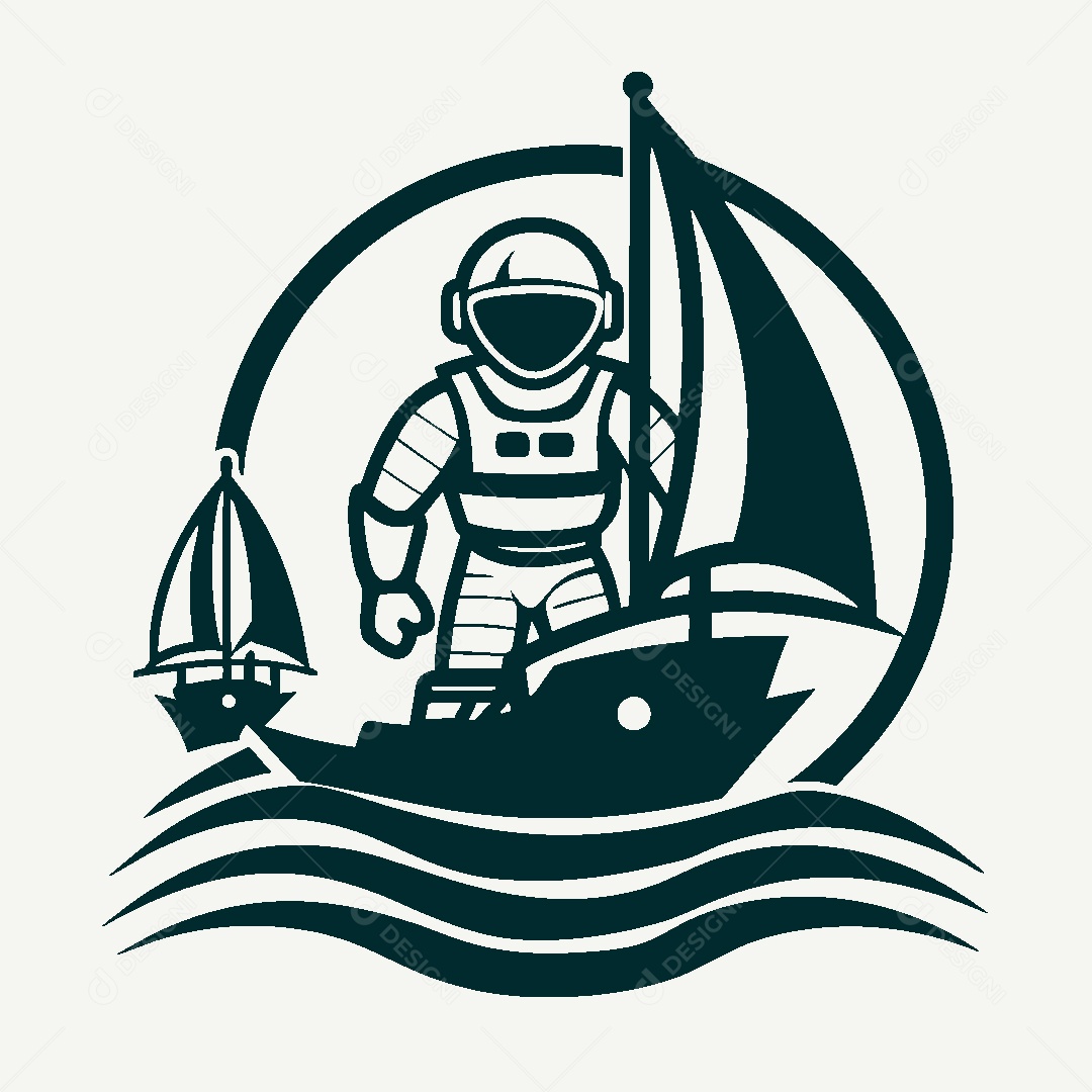 Modelo de Logotipo de Astronauta Vetor EPS