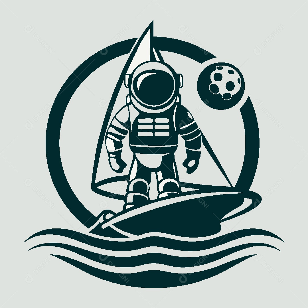 Modelo de Logotipo de Astronauta Vetor EPS