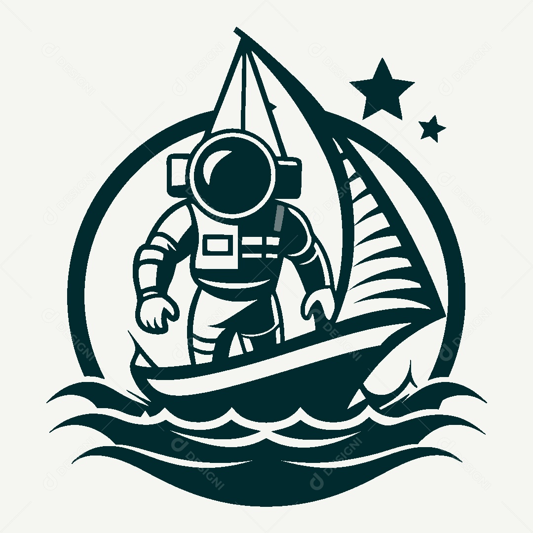 Modelo de Logotipo de Astronauta Vetor EPS