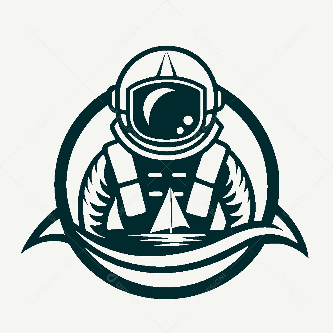 Modelo de Logotipo de Astronauta Vetor EPS
