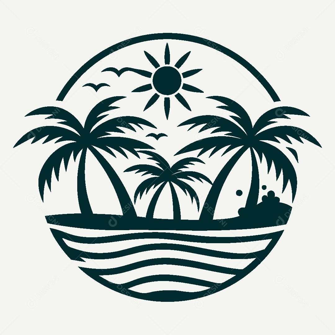 Modelo de Logotipo de Praia Vetor EPS