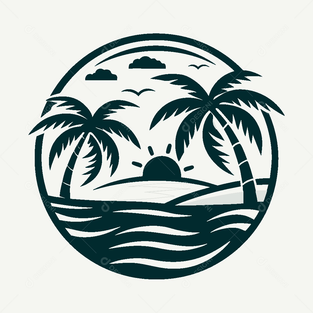 Modelo de Logotipo de Praia Vetor EPS