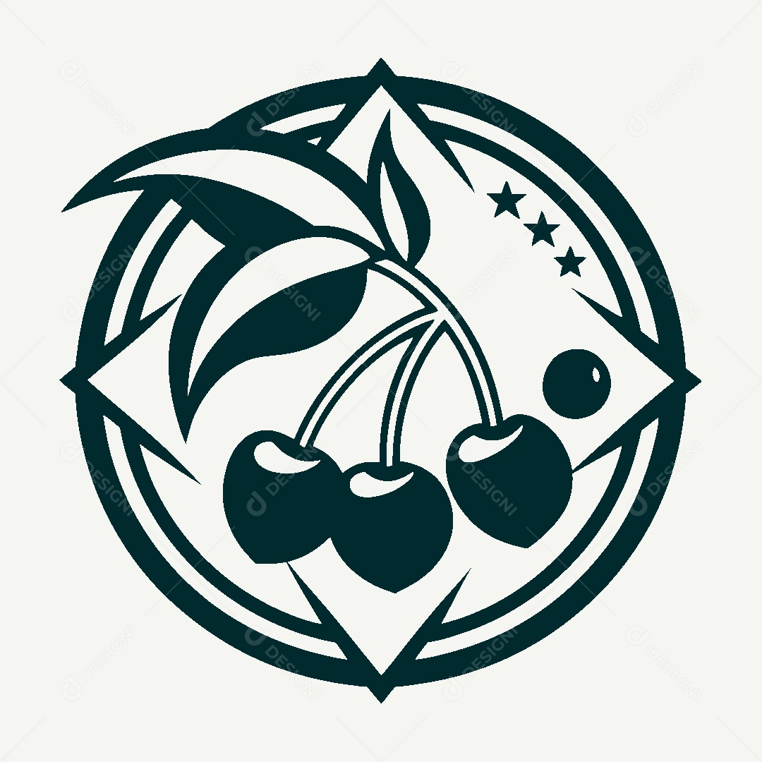 Modelo de Logo de Cereja Vetor EPS