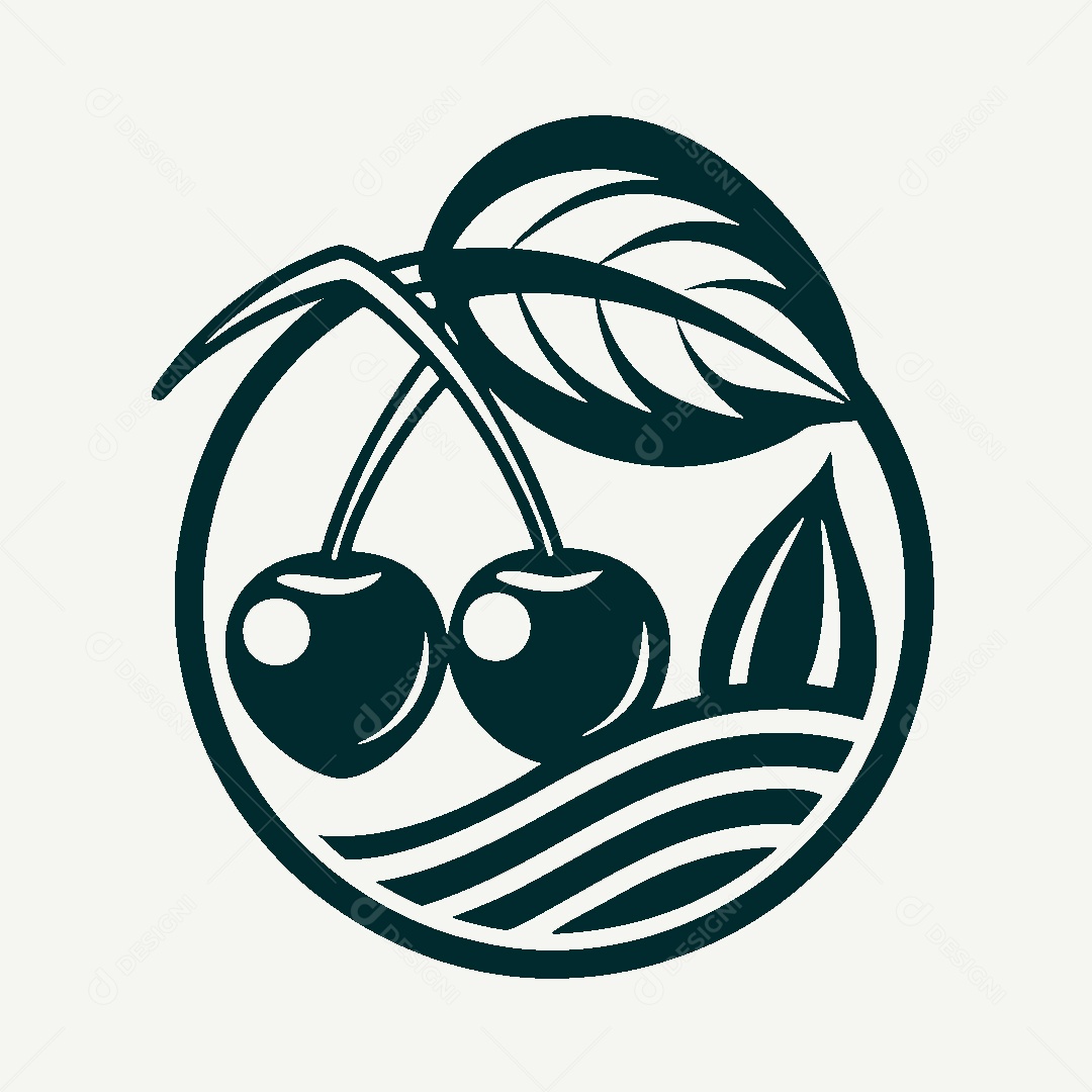 Modelo de Logo de Cereja Vetor EPS