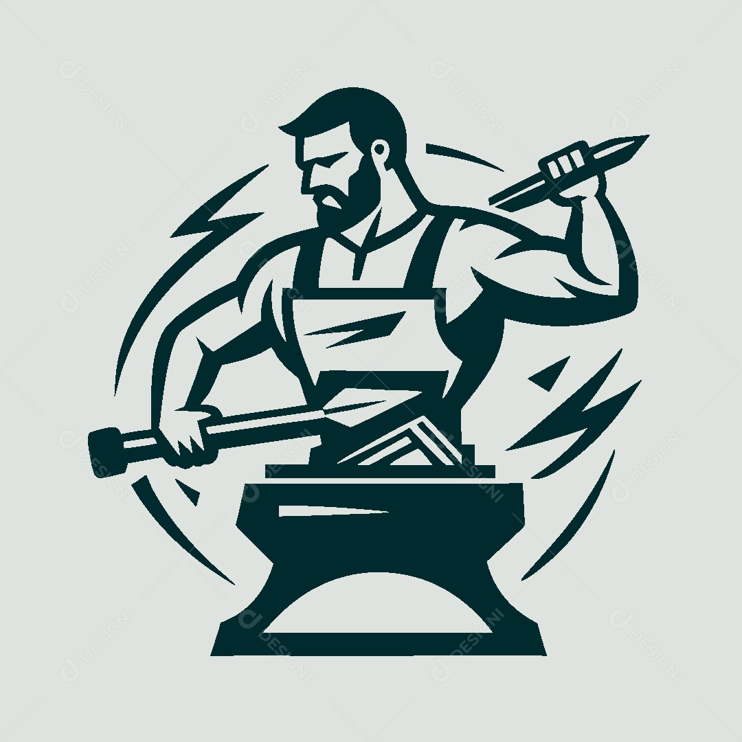 Modelo de Logo de Ferreiro Vetor EPS