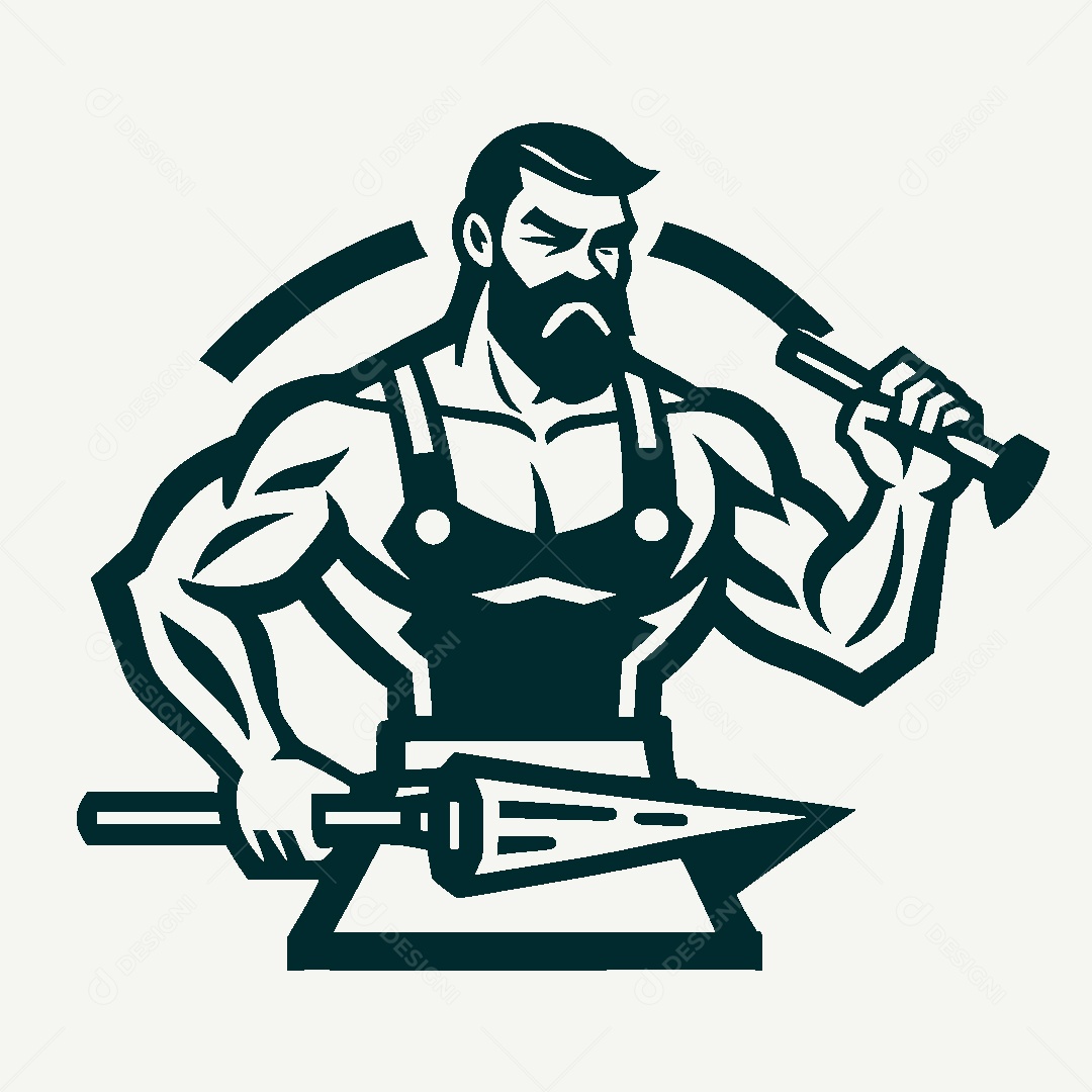 Modelo de Logo de Ferreiro Vetor EPS