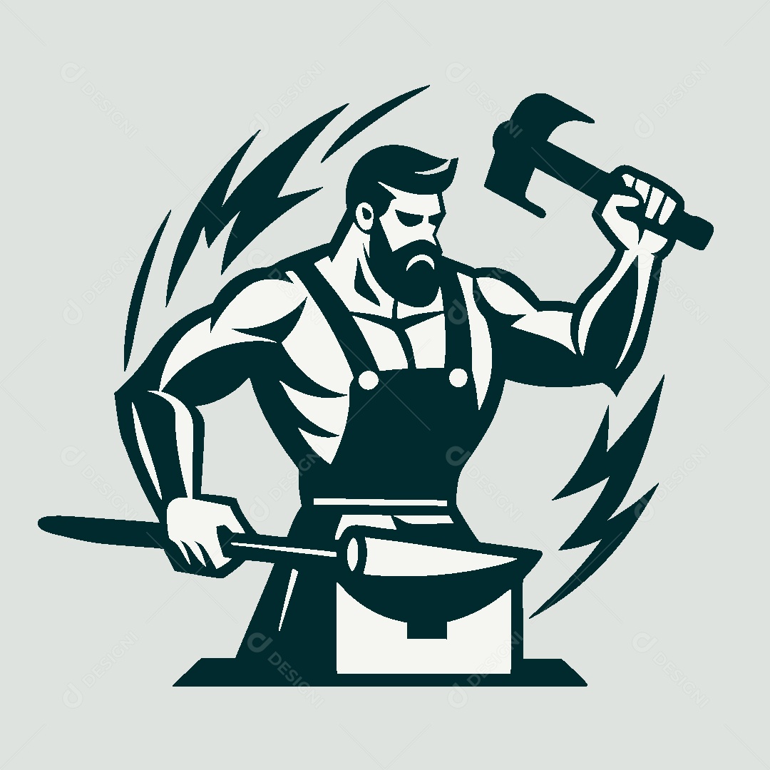 Modelo de Logo de Ferreiro Vetor EPS