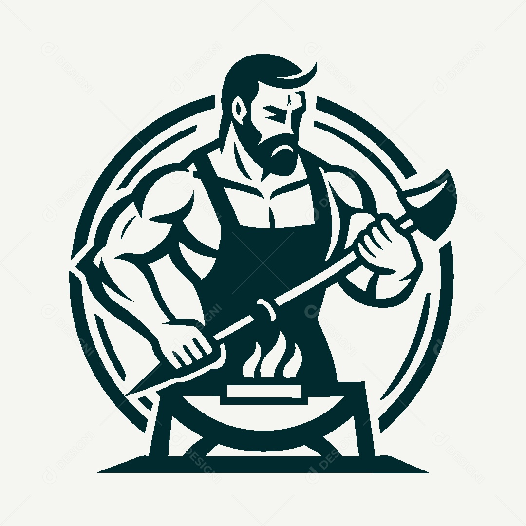 Modelo de Logo de Ferreiro Vetor EPS