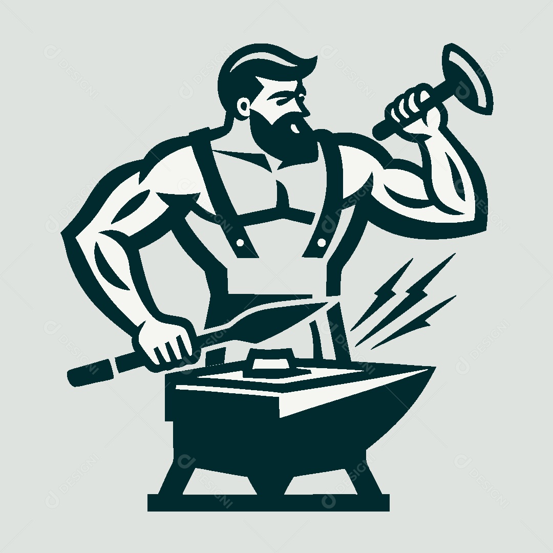 Modelo de Logo de Ferreiro Vetor EPS