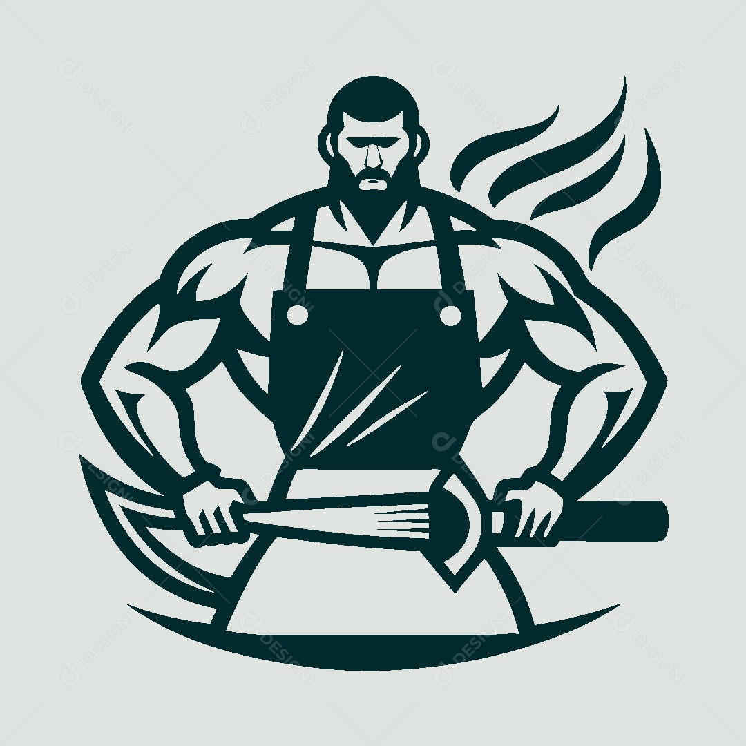 Modelo de Logo de Ferreiro Vetor EPS