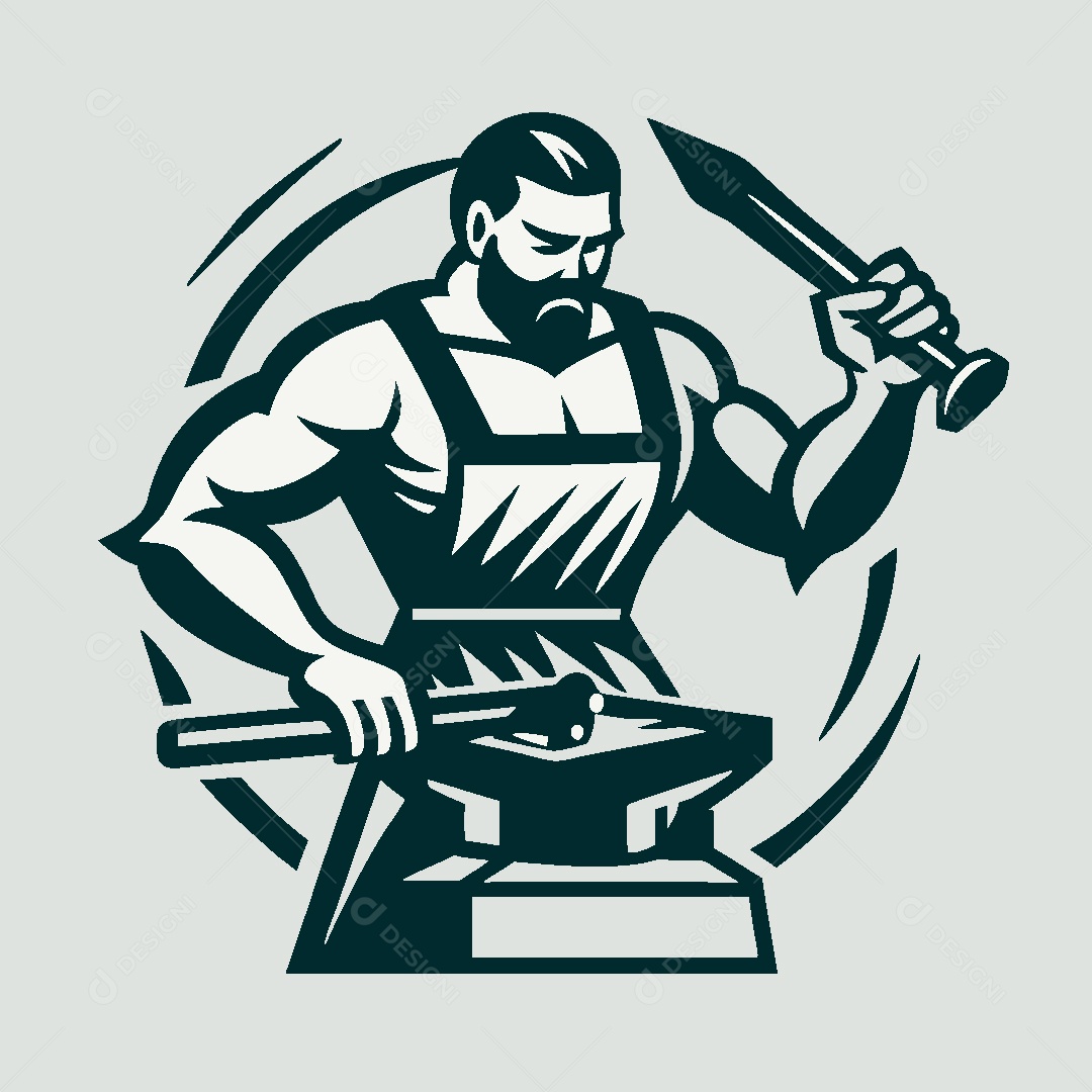 Modelo de Logo de Ferreiro Vetor EPS