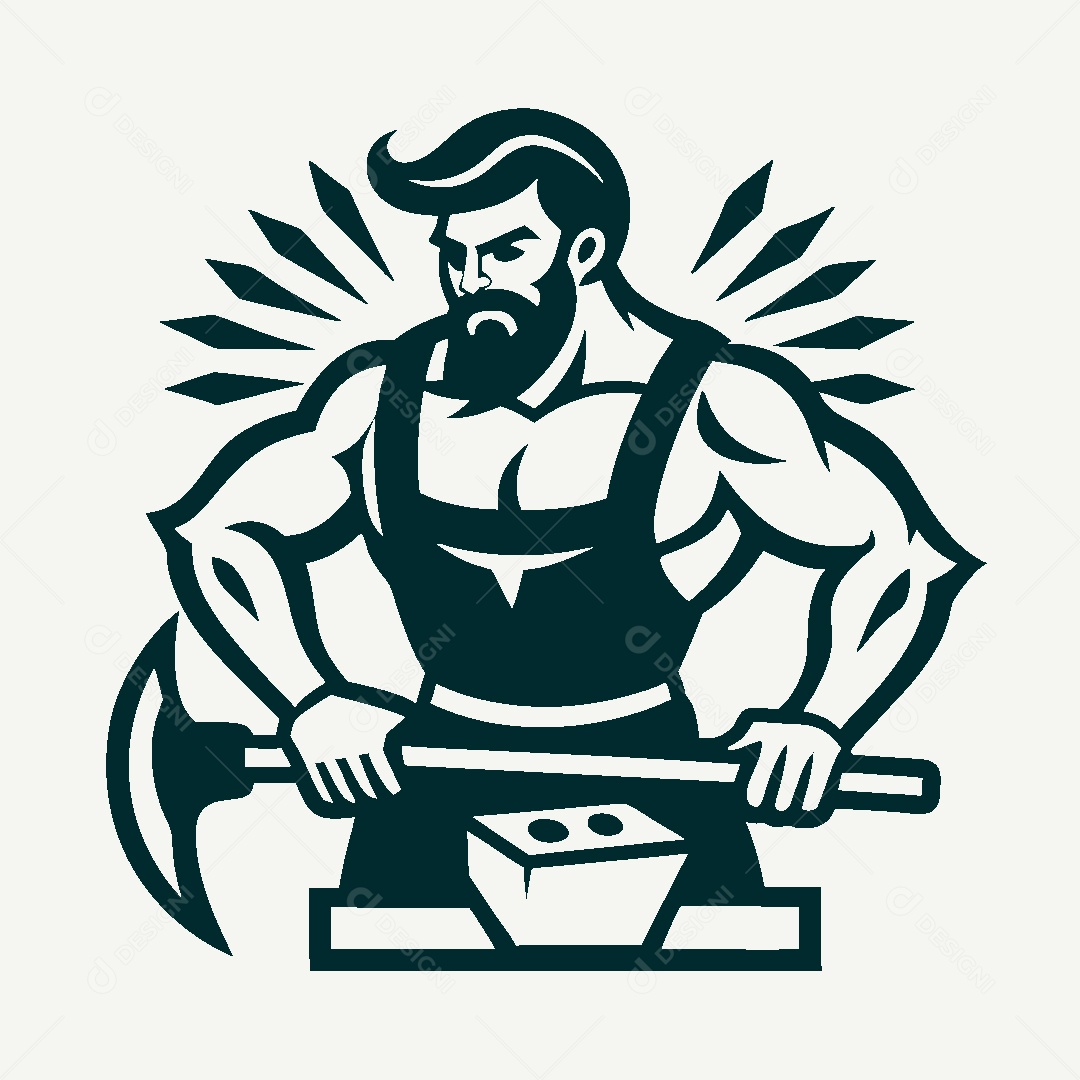 Modelo de Logo de Ferreiro Vetor EPS