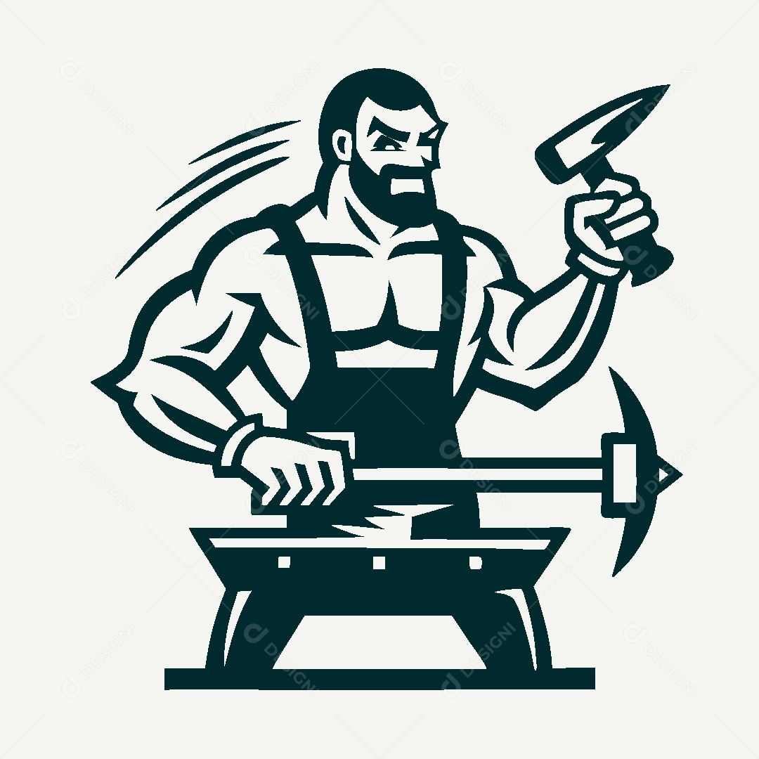 Modelo de Logo de Ferreiro Vetor EPS