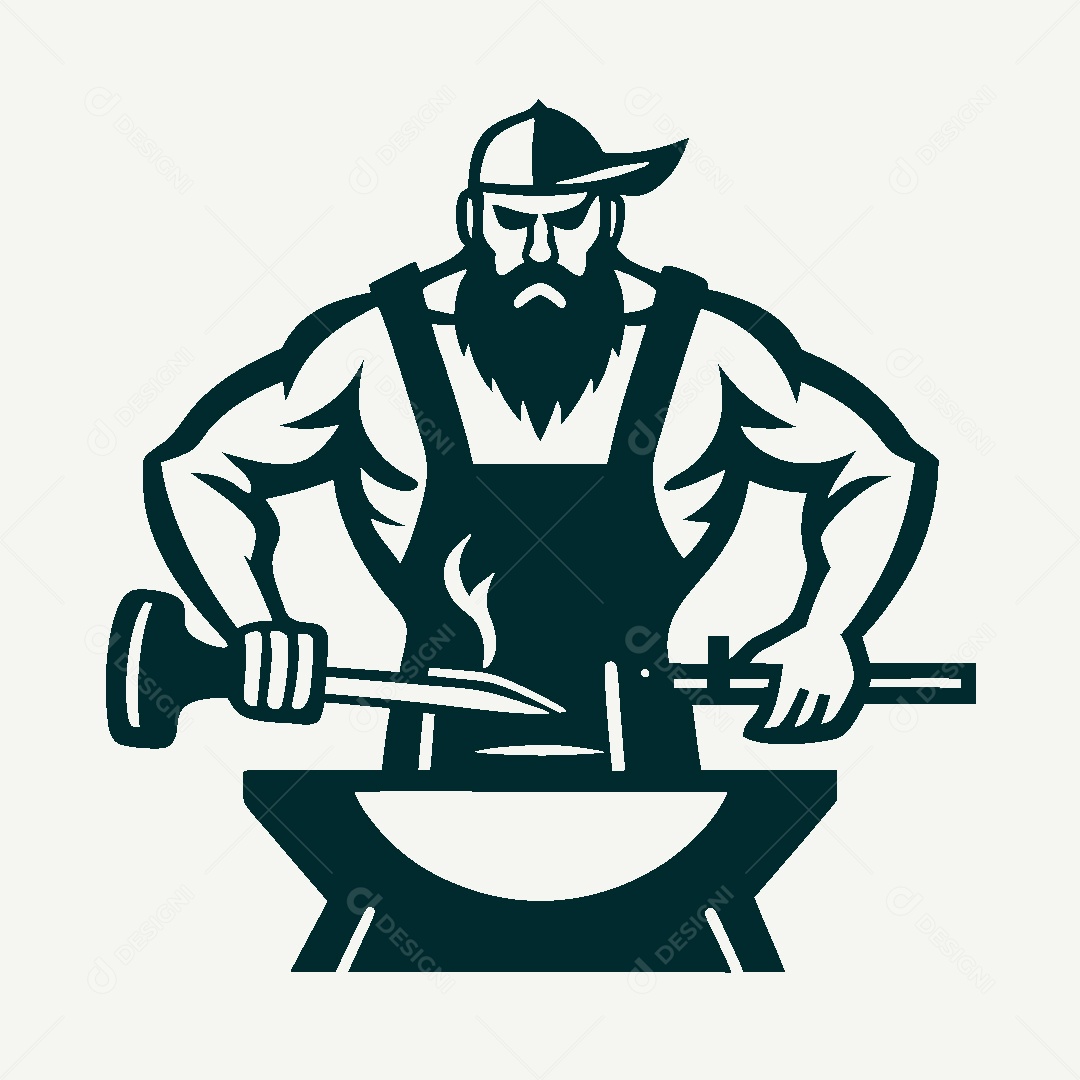 Modelo de Logo de Ferreiro Vetor EPS