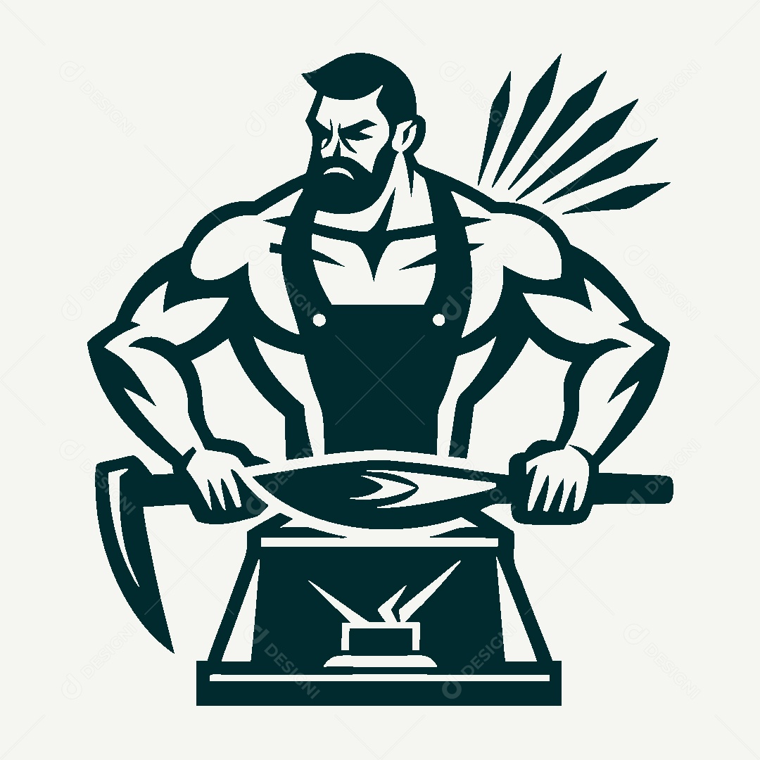 Modelo de Logo de Ferreiro Vetor EPS