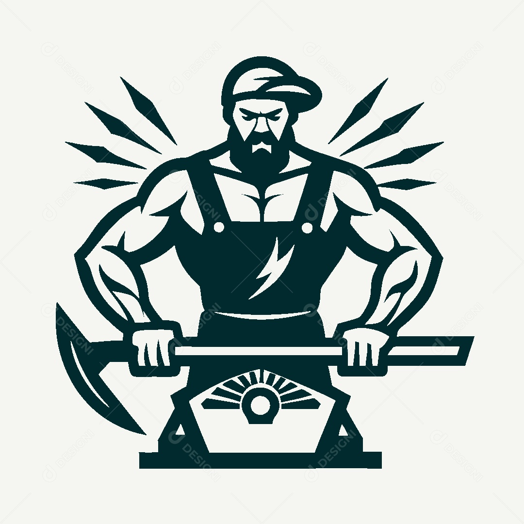 Modelo de Logo de Ferreiro Vetor EPS