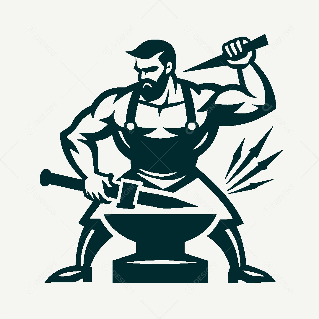 Modelo de Logo de Ferreiro Vetor EPS