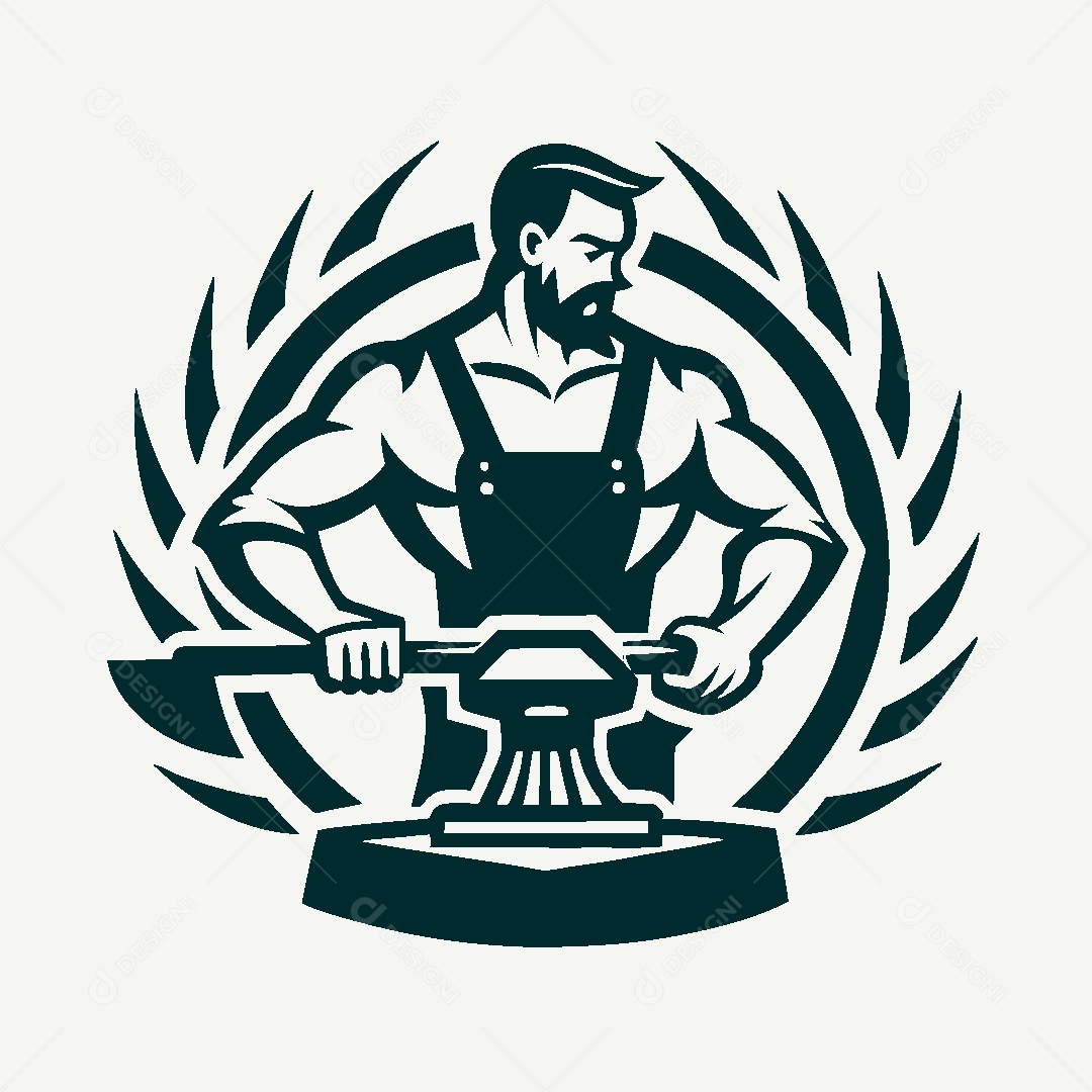 Modelo de Logo de Ferreiro Vetor EPS