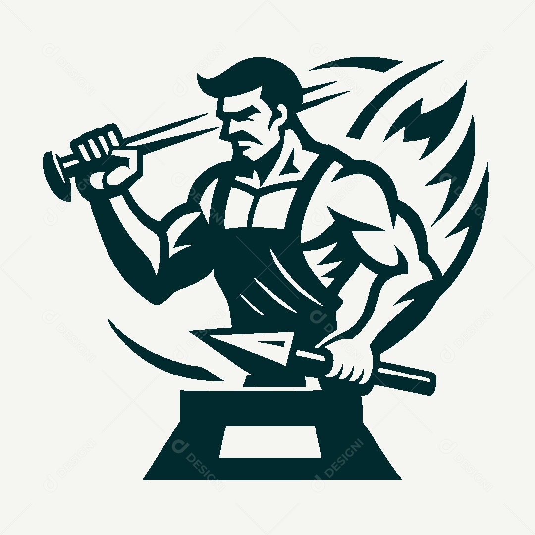 Modelo de Logo de Ferreiro Vetor EPS