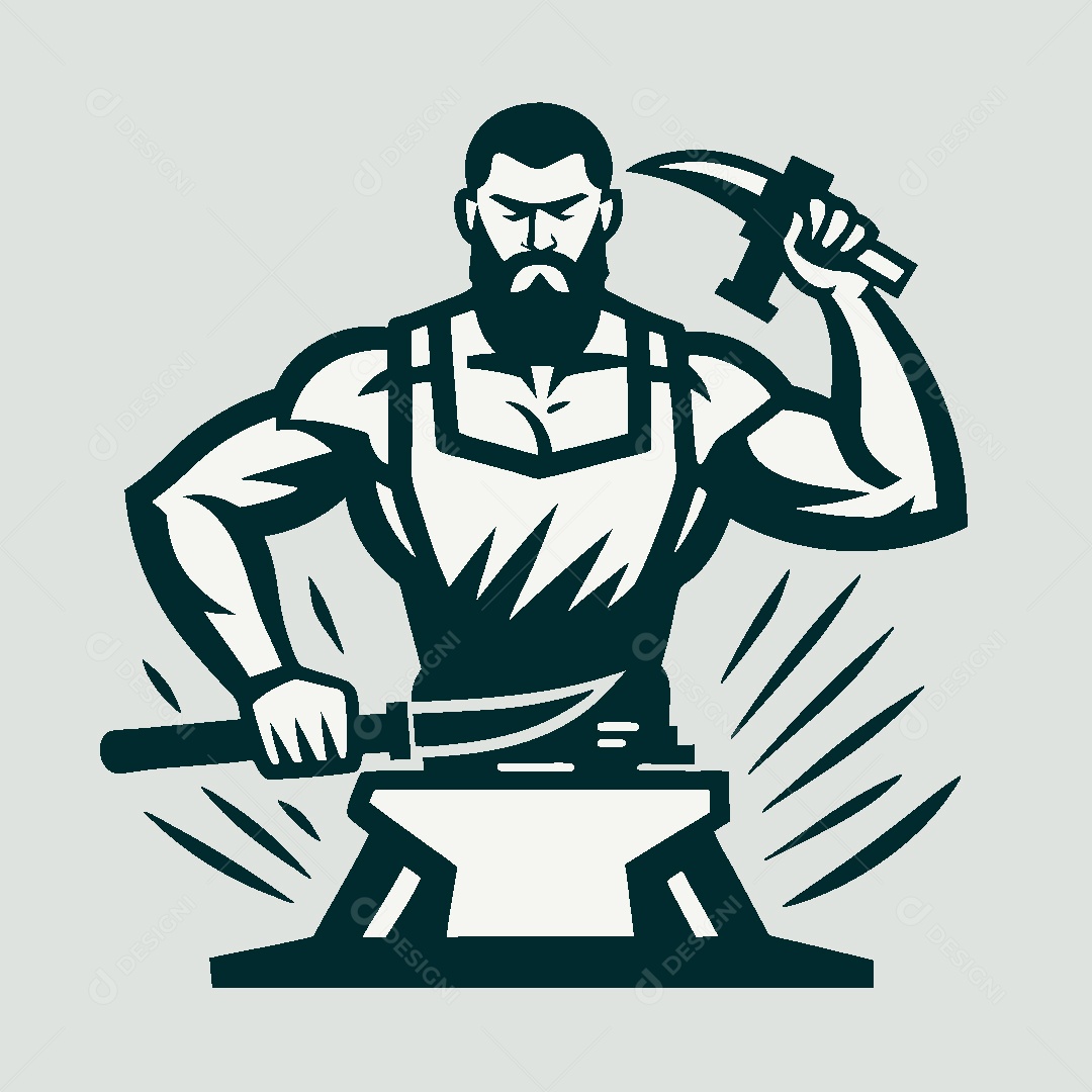 Modelo de Logo de Ferreiro Vetor EPS