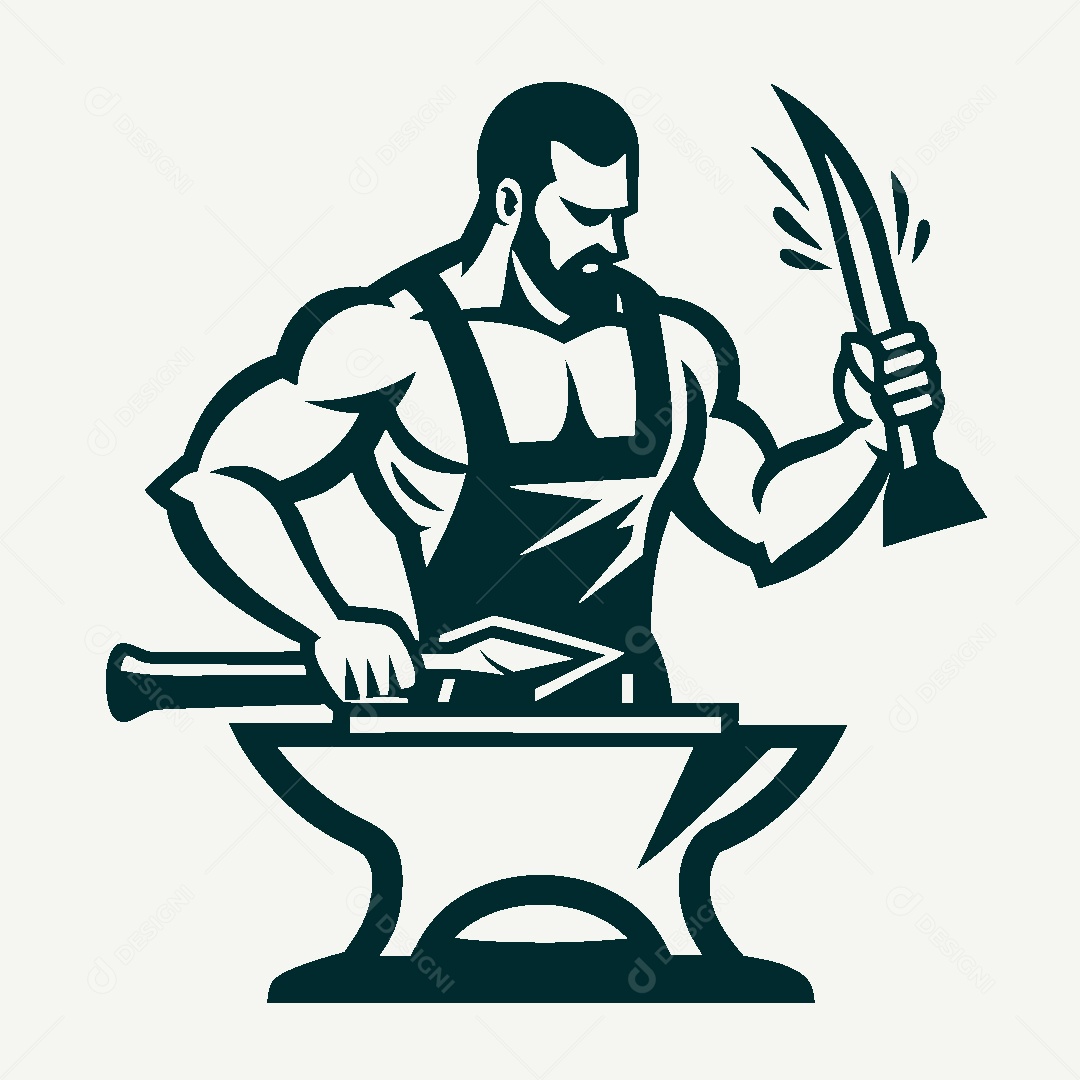 Modelo de Logo de Ferreiro Vetor EPS