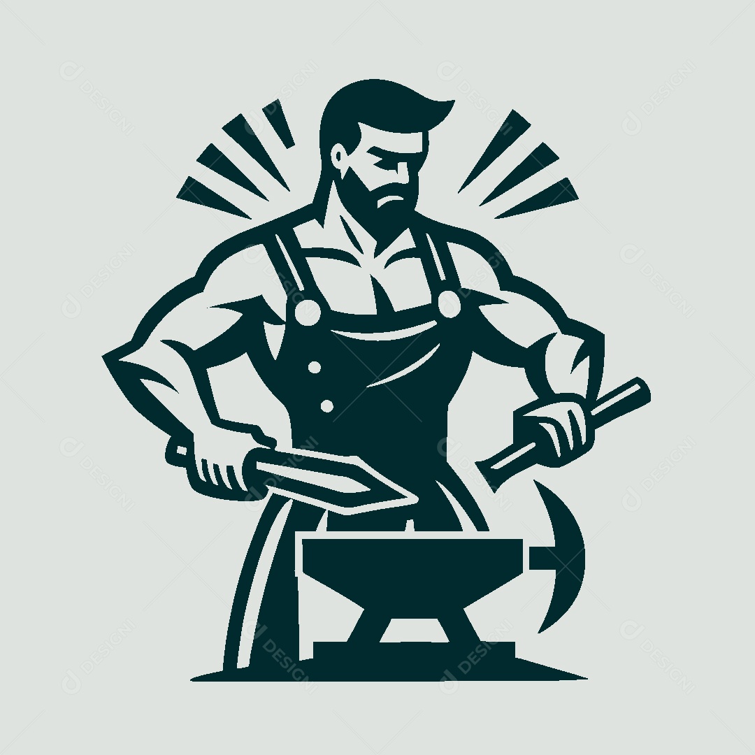 Modelo de Logo de Ferreiro Vetor EPS