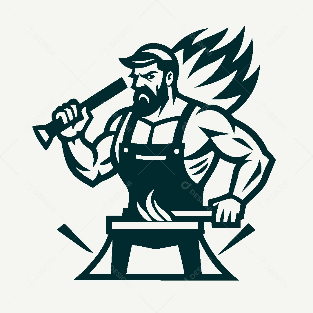 Modelo de Logo de Ferreiro Vetor EPS