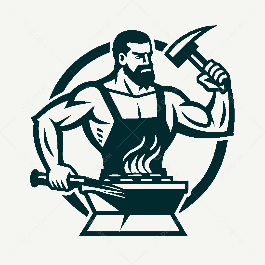 Modelo de Logo de Ferreiro Vetor EPS