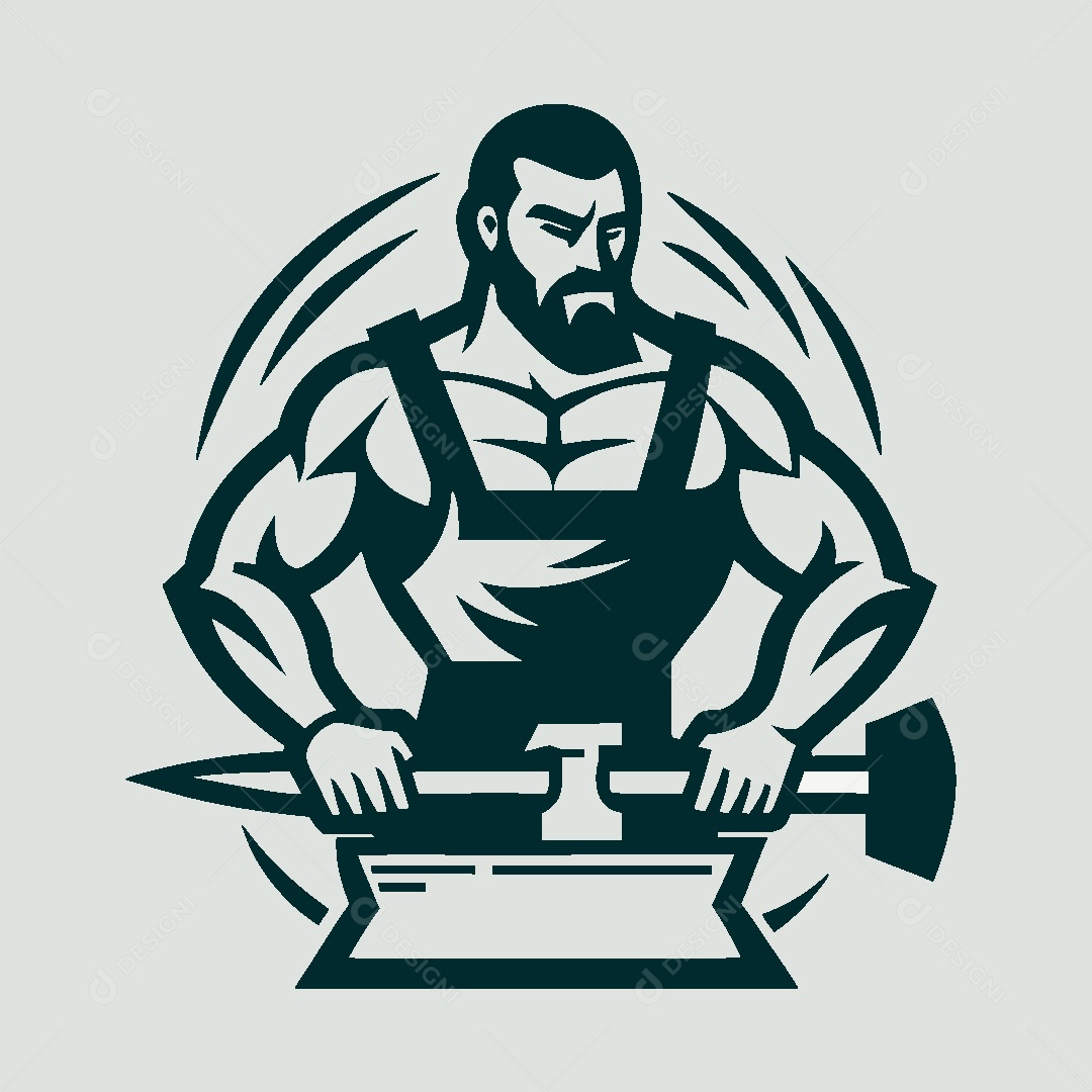 Modelo de Logo de Ferreiro Vetor EPS