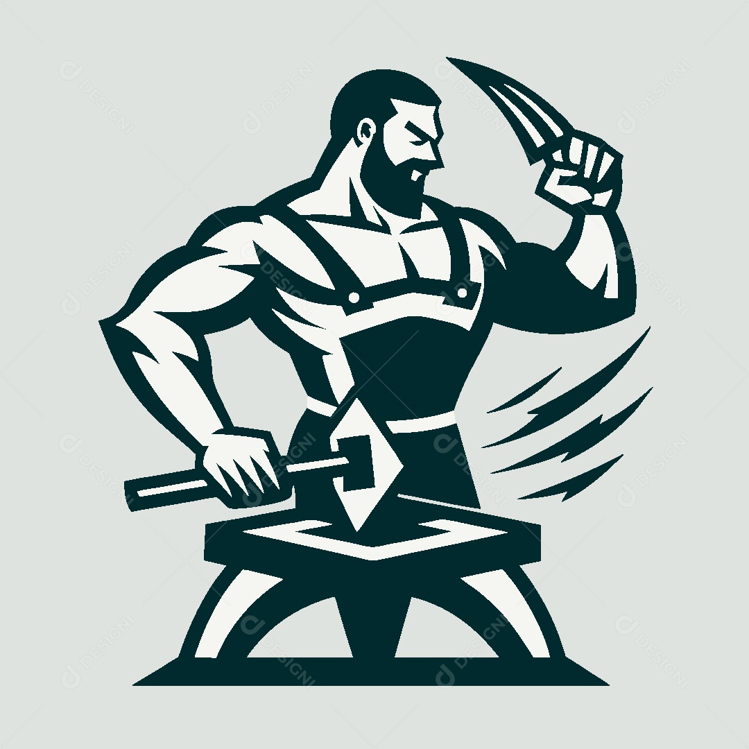 Modelo de Logo de Ferreiro Vetor EPS