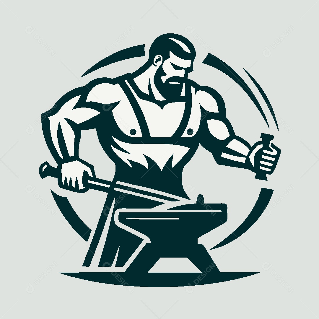 Modelo de Logo de Ferreiro Vetor EPS