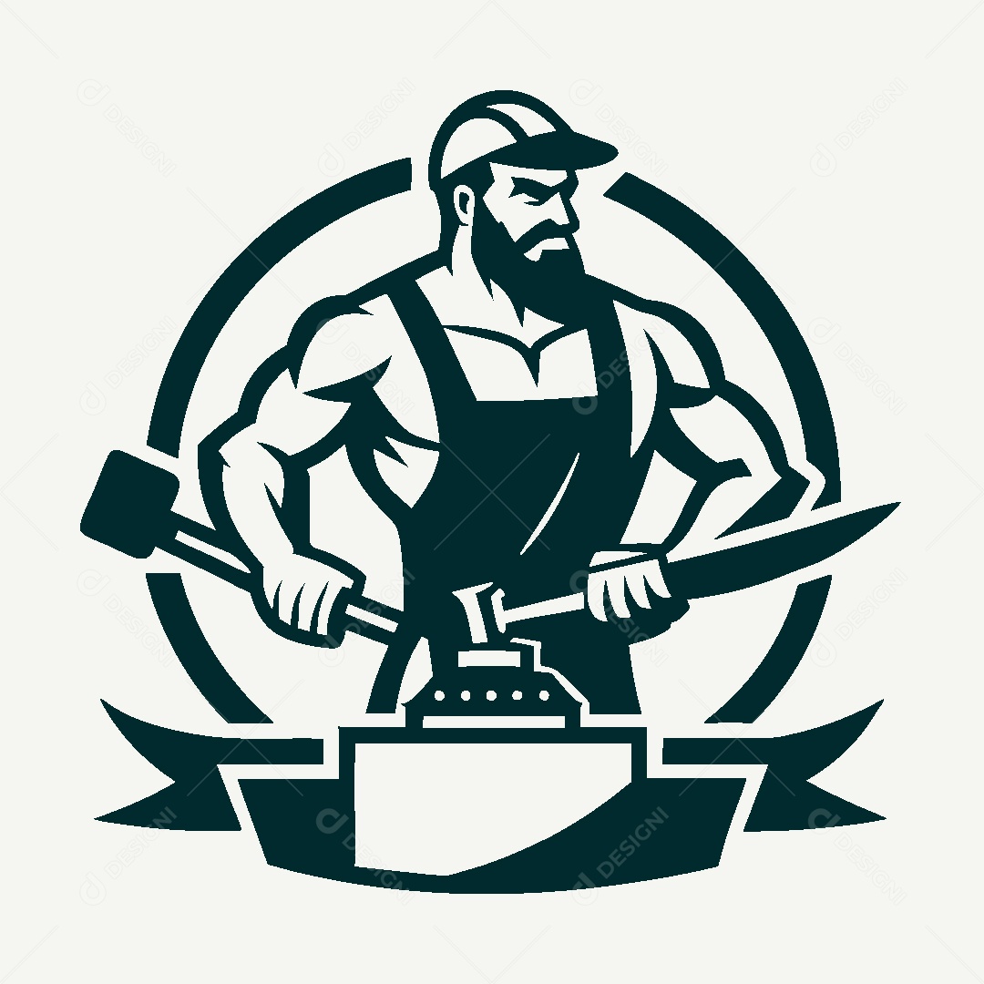 Modelo de Logo de Ferreiro Vetor EPS